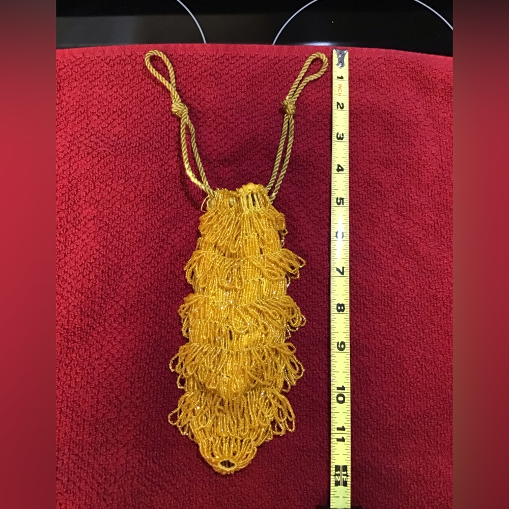 Antique 1920’s Glass Beaded Drawstring Flapper Pu… - image 5